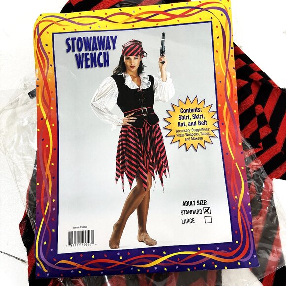 Pirate Lady Stowaway Wench Adult  One Size Pkg NWT NOS - Picture 1 of 12